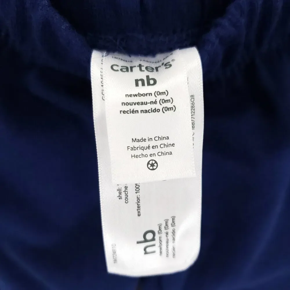 Carters Shirt Pants Two Piece Set Baby‎ Newborn Cream Blue Polar Bear Comfort